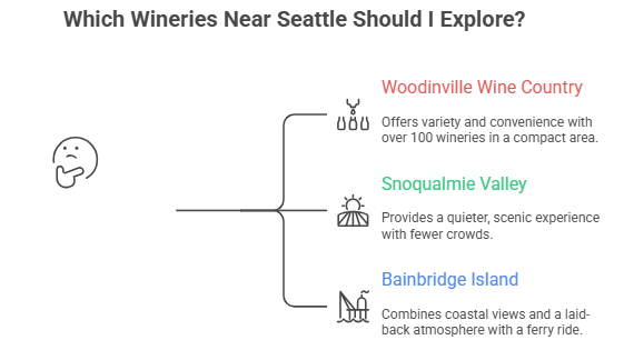 3 Best wineries near Seattle for wine tours in a party bus. 