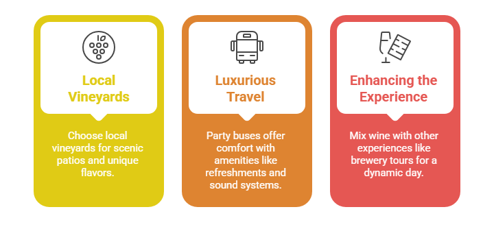 This image discusses how you can curate an unforgettable experience in Seattle with a party bus wine tour.