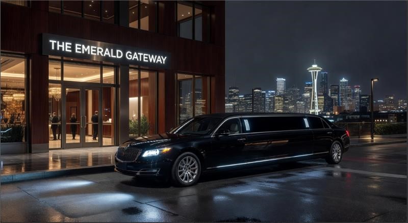 Prom students celebrating inside a limo for prom with LED lighting and premium sound system in Seattle